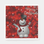 Kerstpapier Luiers, pretkerst, Snowman Servet (Voorkant)