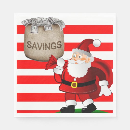 kerstpapier luiers, prettige kerst, kerstman servet (Voorkant)