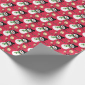 kerstpapier - Man voor ruimtesneeuw (rood) Cadeaupapier (Hoek)