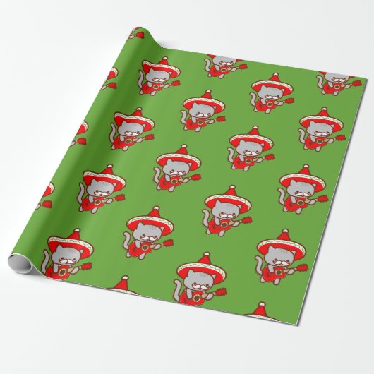 kerstpapier - MEOWIACHI CAT Cadeaupapier (Uitgerold)