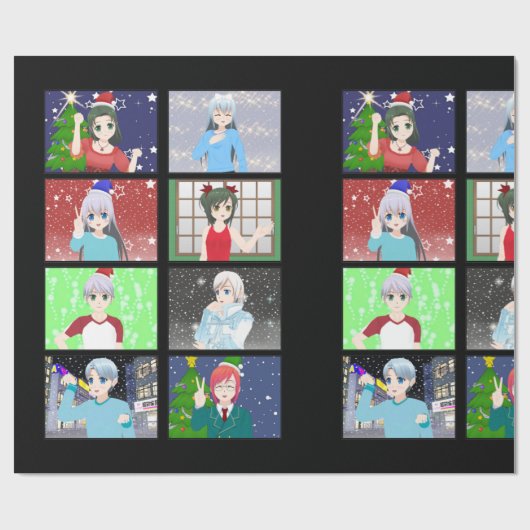 kerstpapier met animatiemostijl cadeaupapier (Vlak)