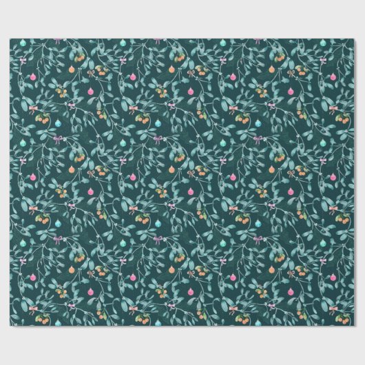 kerstpapier met botanische vulling cadeaupapier (Vlak)