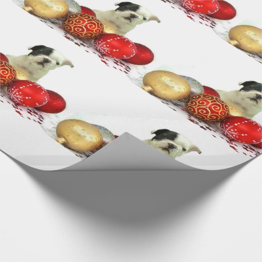 kerstpapier met bulledog cadeaupapier (Hoek)