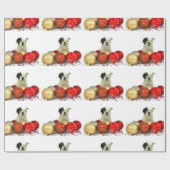 kerstpapier met bulledog cadeaupapier (Vlak)