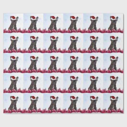 kerstpapier met bulledog cadeaupapier (Vlak)