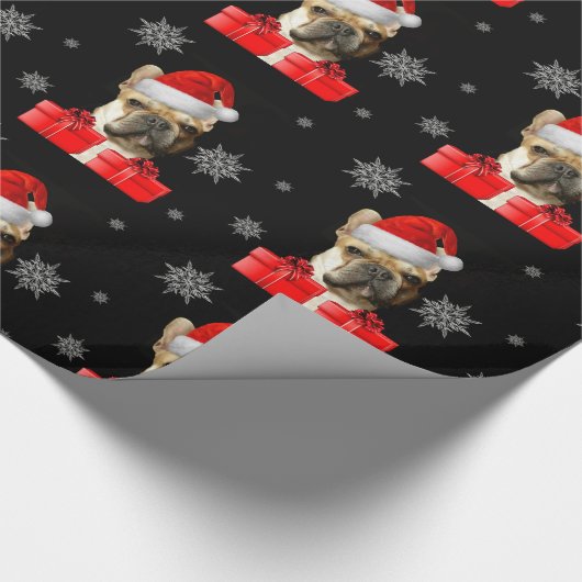 kerstpapier met bulledog cadeaupapier (Hoek)