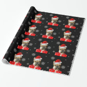 kerstpapier met bulledog cadeaupapier (Uitgerold)