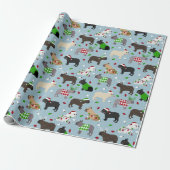 kerstpapier met bulledog cadeaupapier (Uitgerold)
