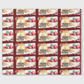 kerstpapier met bulledog cadeaupapier (Vlak)