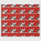 kerstpapier met bulledog cadeaupapier (Vlak)