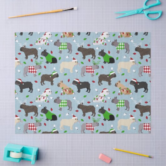 kerstpapier met bulledog tissuepapier (Craft)