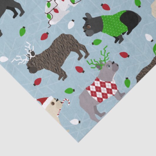 kerstpapier met bulledog tissuepapier (Detail)