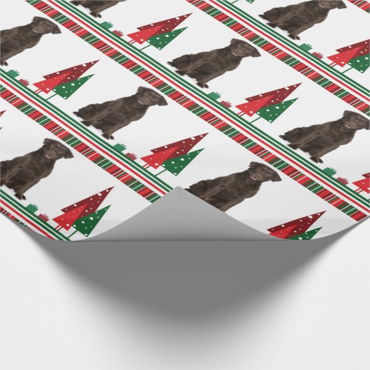 kerstpapier met chocolade-lab cadeaupapier (Hoek)