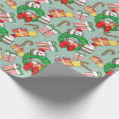 kerstpapier met draaiend pantserpatroon cadeaupapier (Hoek)