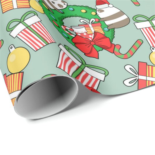 kerstpapier met draaiend pantserpatroon cadeaupapier (Rol Hoek)