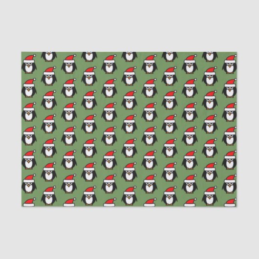 kerstpapier met een grappige pinguïn voor de kerst tissuepapier (Voorkant)
