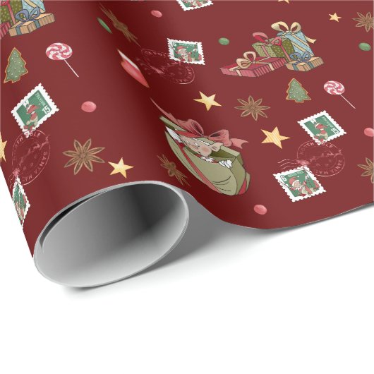 kerstpapier met Elf-vulling uit de kerstman Cadeaupapier (Rol Hoek)