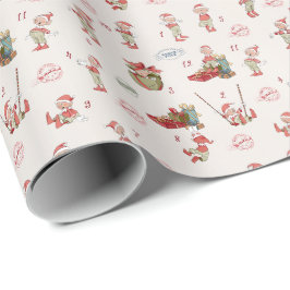 kerstpapier met Elf-vulling uit de kerstman Cadeaupapier