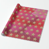 kerstpapier met glitter-stars en cadeautjes cadeaupapier (Uitgerold)