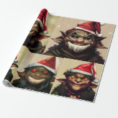 kerstpapier met goblin-vulling cadeaupapier (Uitgerold)