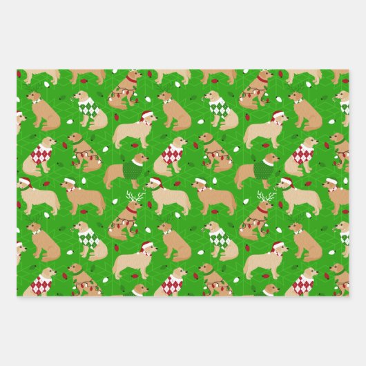 kerstpapier met gouden rugleuning inpakpapier vel (Voorkant 2)