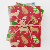 kerstpapier met gouden rugleuning inpakpapier vel (In situ)