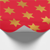kerstpapier met gouden sterren cadeaupapier (Hoek)