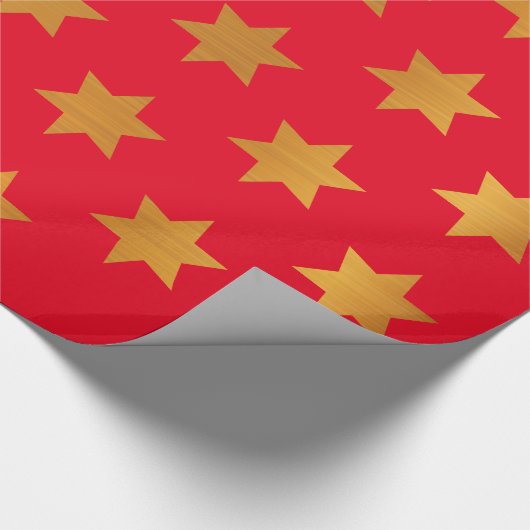 kerstpapier met gouden sterren cadeaupapier (Hoek)