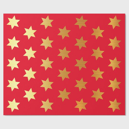 kerstpapier met gouden sterren cadeaupapier (Vlak)