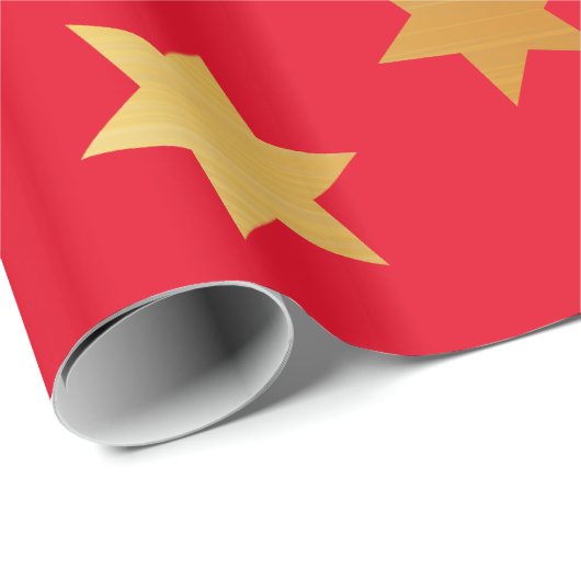 kerstpapier met gouden sterren cadeaupapier (Rol Hoek)