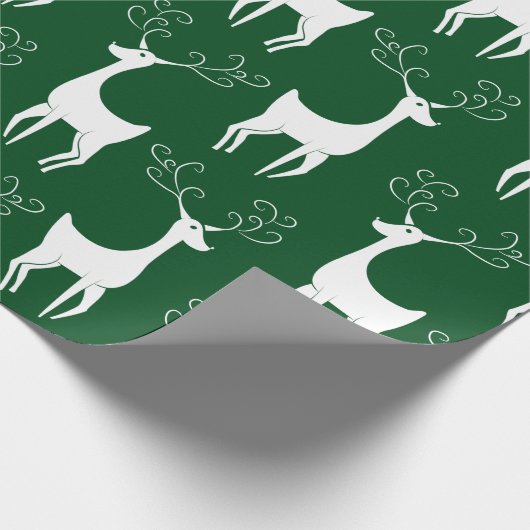 kerstpapier met groene rendiermatte cadeaupapier (Hoek)