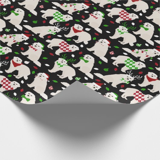 kerstpapier met grote Pyreneeën, verlooppapier voo Cadeaupapier (Hoek)