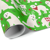 kerstpapier met grote Pyreneeën, verlooppapier voo Cadeaupapier (Rol Hoek)