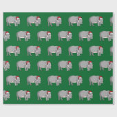 kerstpapier met hippopotamus-overvulling cadeaupapier (Vlak)