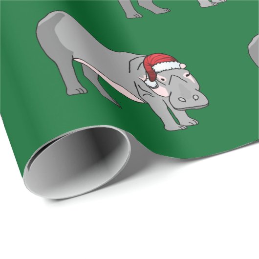 kerstpapier met hippopotamus-overvulling cadeaupapier (Rol Hoek)