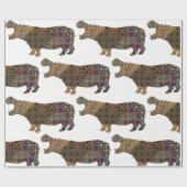 kerstpapier met hippopotamus-overvulling cadeaupapier (Vlak)