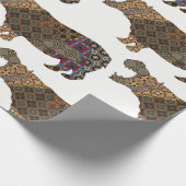 kerstpapier met hippopotamus-overvulling cadeaupapier (Hoek)