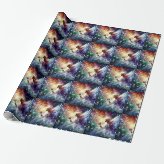 kerstpapier met inpakken cadeaupapier (Uitgerold)