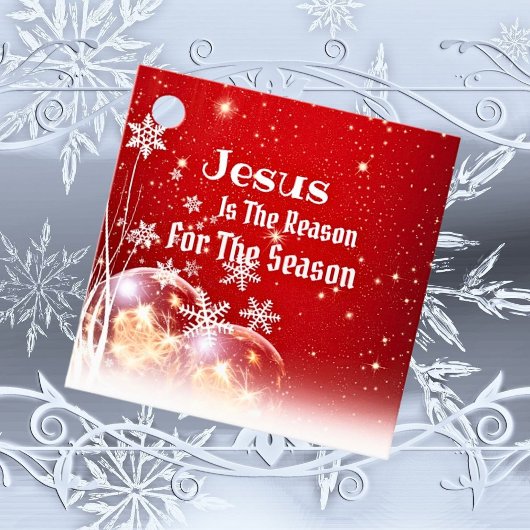 Kerstpapier met Jezus is de reden  Bedankjes Labels