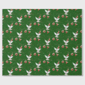 kerstpapier met joy dove en sneeuwvlokken cadeaupapier (Vlak)