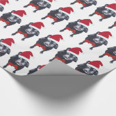 kerstpapier met kerstcadeautjes, helemaal opgerold cadeaupapier (Hoek)