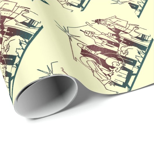 kerstpapier met kerstinslag cadeaupapier (Rol Hoek)