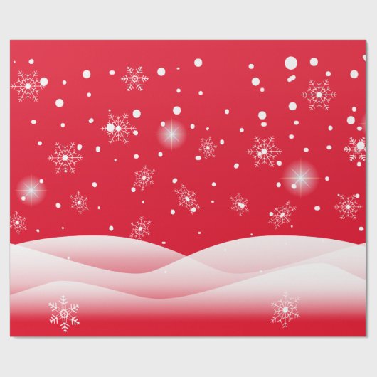 kerstpapier met kerstsneeuw cadeaupapier (Vlak)