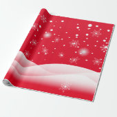 kerstpapier met kerstsneeuw cadeaupapier (Uitgerold)