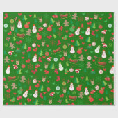 kerstpapier met kersttekens cadeaupapier (Vlak)