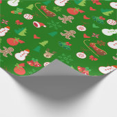 kerstpapier met kersttekens cadeaupapier (Hoek)