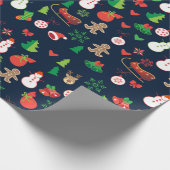 kerstpapier met kersttekens cadeaupapier (Hoek)