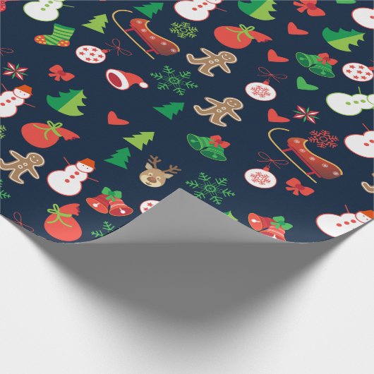 kerstpapier met kersttekens cadeaupapier (Hoek)