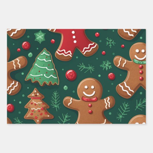 kerstpapier met onmiddellijke verpakking Reeks 3 v Inpakpapier Vel (Voorkant)