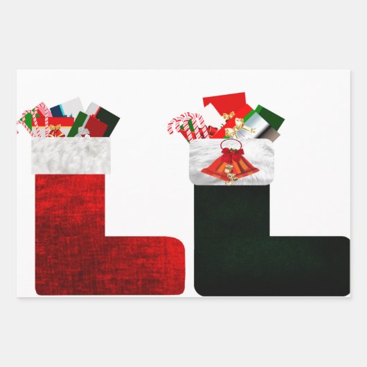 kerstpapier met onmiddellijke verpakking Reeks 3 v Inpakpapier Vel (Voorkant 3)